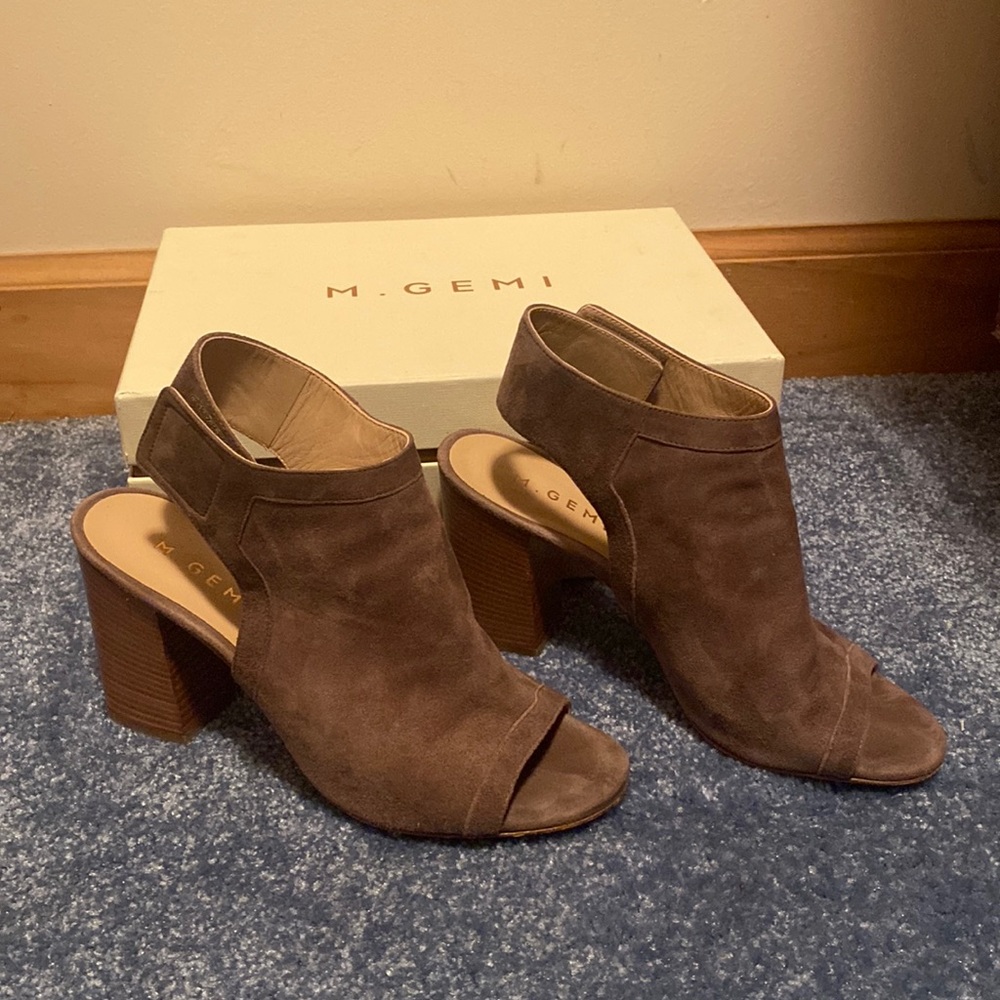 M. Gemi Telaio Suede Peep Toe Bootie